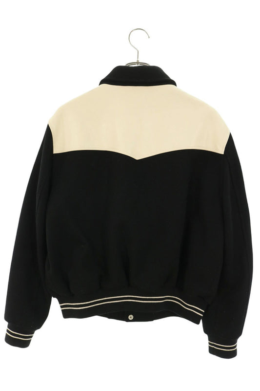 CELINE Wool Leather Cowboy Yoke Varsity Jacket Size L