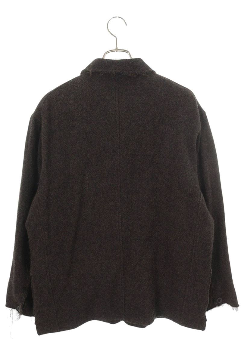 ULTERIOR Wool Silk Tweed Coverall Blouson Brown Size XL