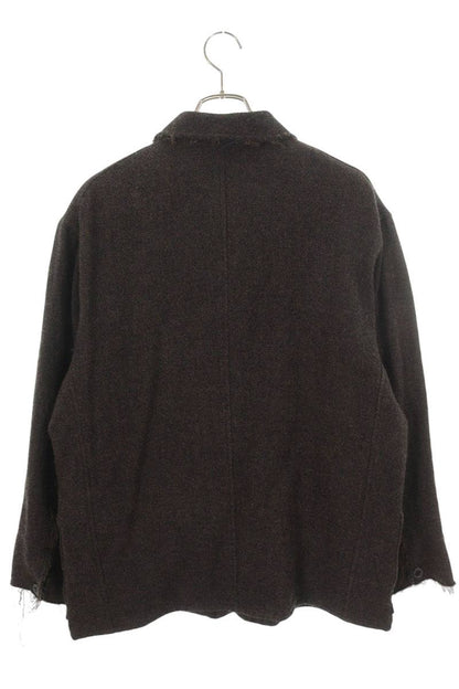 ULTERIOR Wool Silk Tweed Coverall Blouson Brown Size XL