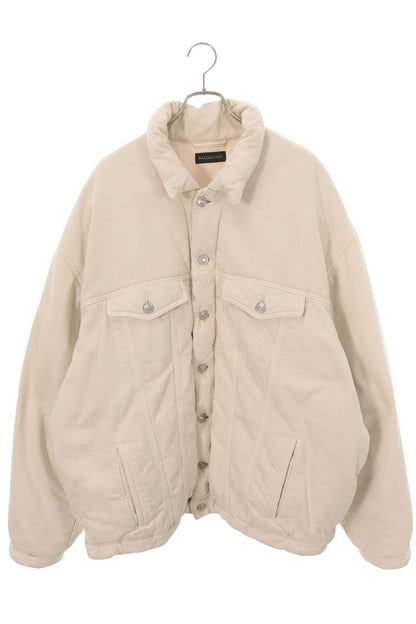 BALENCIAGA Oversized Padded Denim Jacket Off-White Size 44