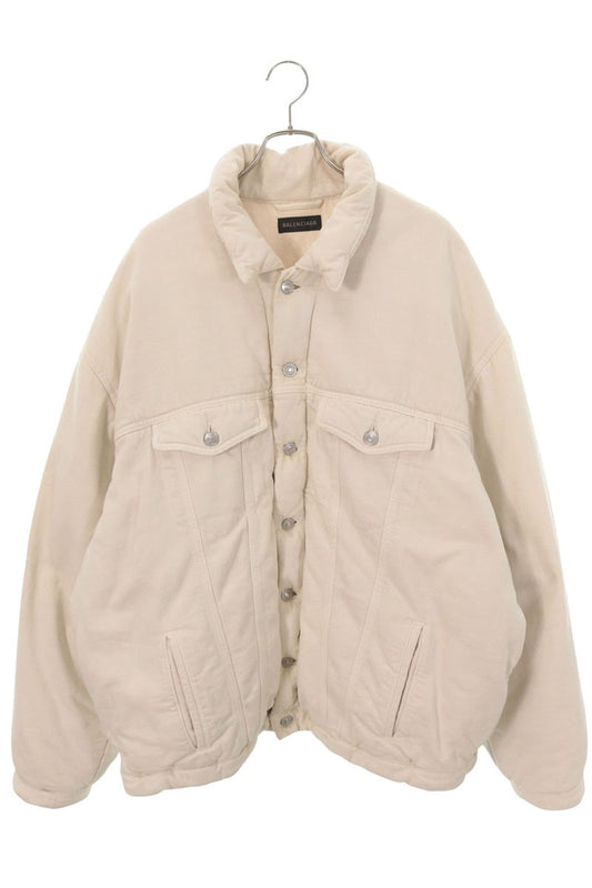 BALENCIAGA Oversized Padded Denim Jacket Off-White Size 44