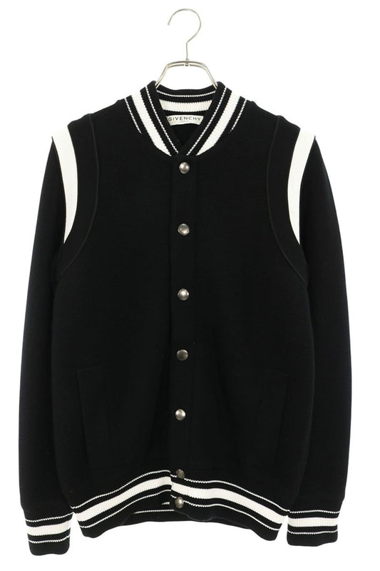 GIVENCHY Wool Back Logo Bomber Jacket White/Black Size S