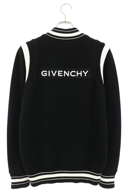 GIVENCHY Wool Back Logo Bomber Jacket White/Black Size S