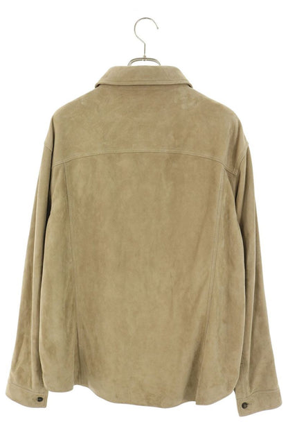 DIOR Suede Front Logo Shirt Jacket Beige Size L