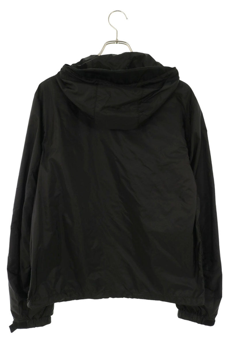 PRADA RE-NYLON Triangle Logo Hooded Jacket Black Size 48