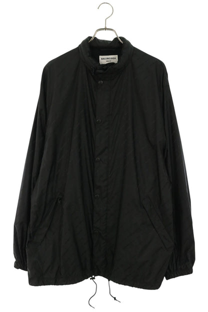 BALENCIAGA All-Over Logo Nylon Jacket Black Size XXS