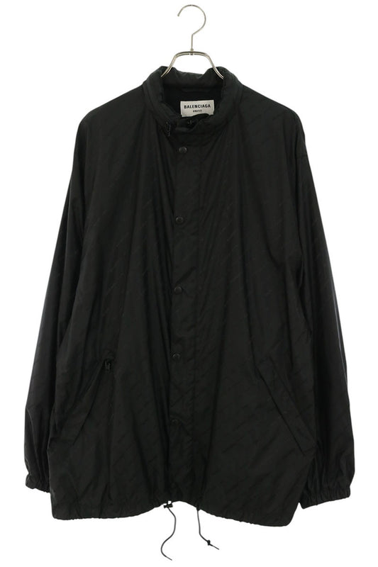 BALENCIAGA All-Over Logo Nylon Jacket Black Size XXS