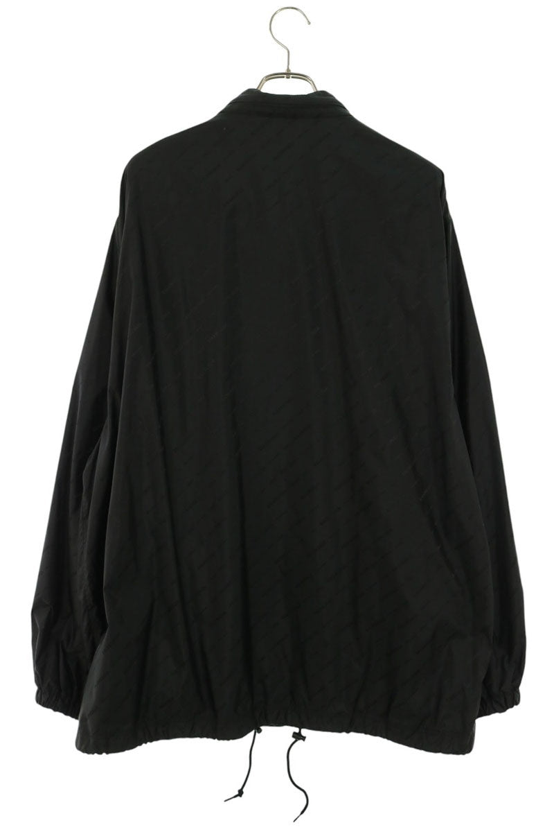 BALENCIAGA All-Over Logo Nylon Jacket Black Size XXS