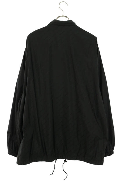 BALENCIAGA All-Over Logo Nylon Jacket Black Size XXS