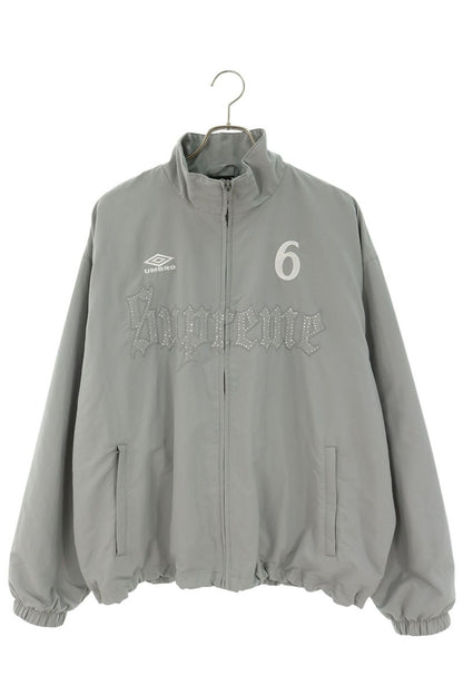 SUPREME Rhinestone Track Jacket Gray Size XL