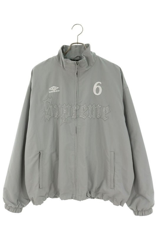 SUPREME Rhinestone Track Jacket Gray Size XL