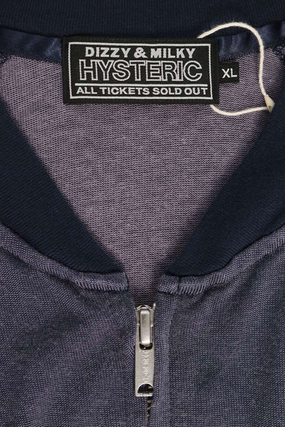 HYSTERIC GLAMOUR Logo Zip Up Blouson Navy Size XL