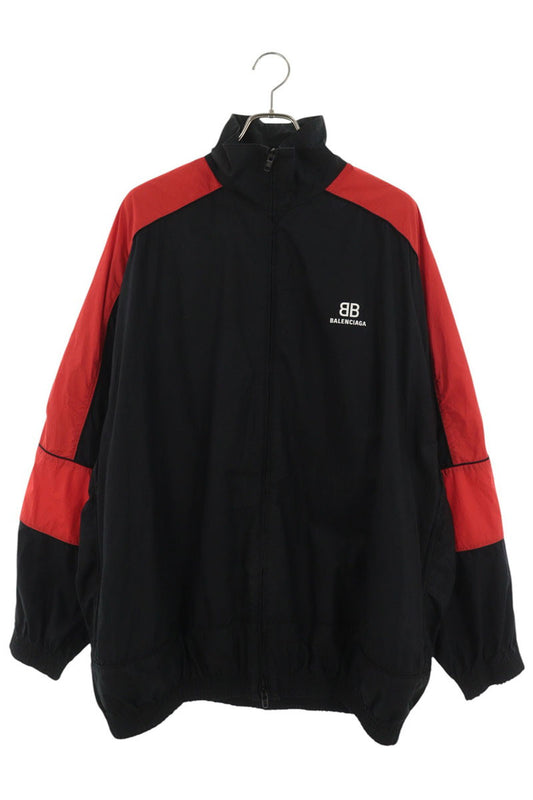 BALENCIAGA Crinkled Zip-Up Nylon Jacket Black Size 48