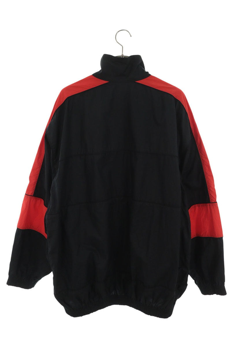 BALENCIAGA Crinkled Zip-Up Nylon Jacket Black Size 48