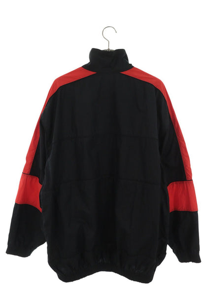 BALENCIAGA Crinkled Zip-Up Nylon Jacket Black Size 48