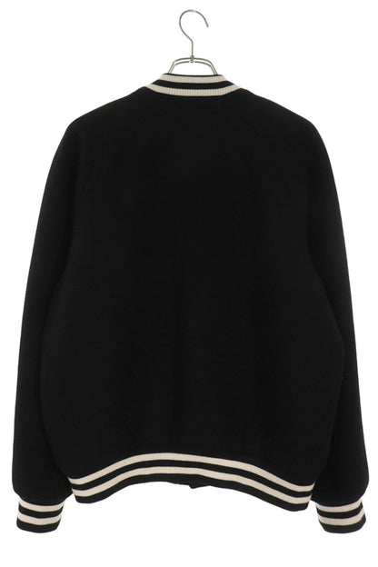 CELINE 25AW Triomphe Teddy Varsity Black White Jacket Size 50