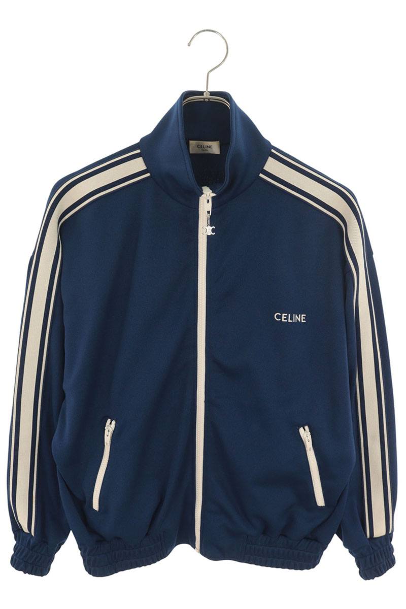 CELINE Sideline Logo Track Jacket Navy White Size XS