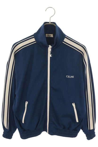 CELINE Sideline Logo Track Jacket Navy White Size XS