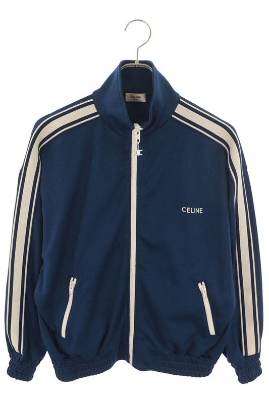 CELINE Sideline Logo Track Jacket Navy White Size XS
