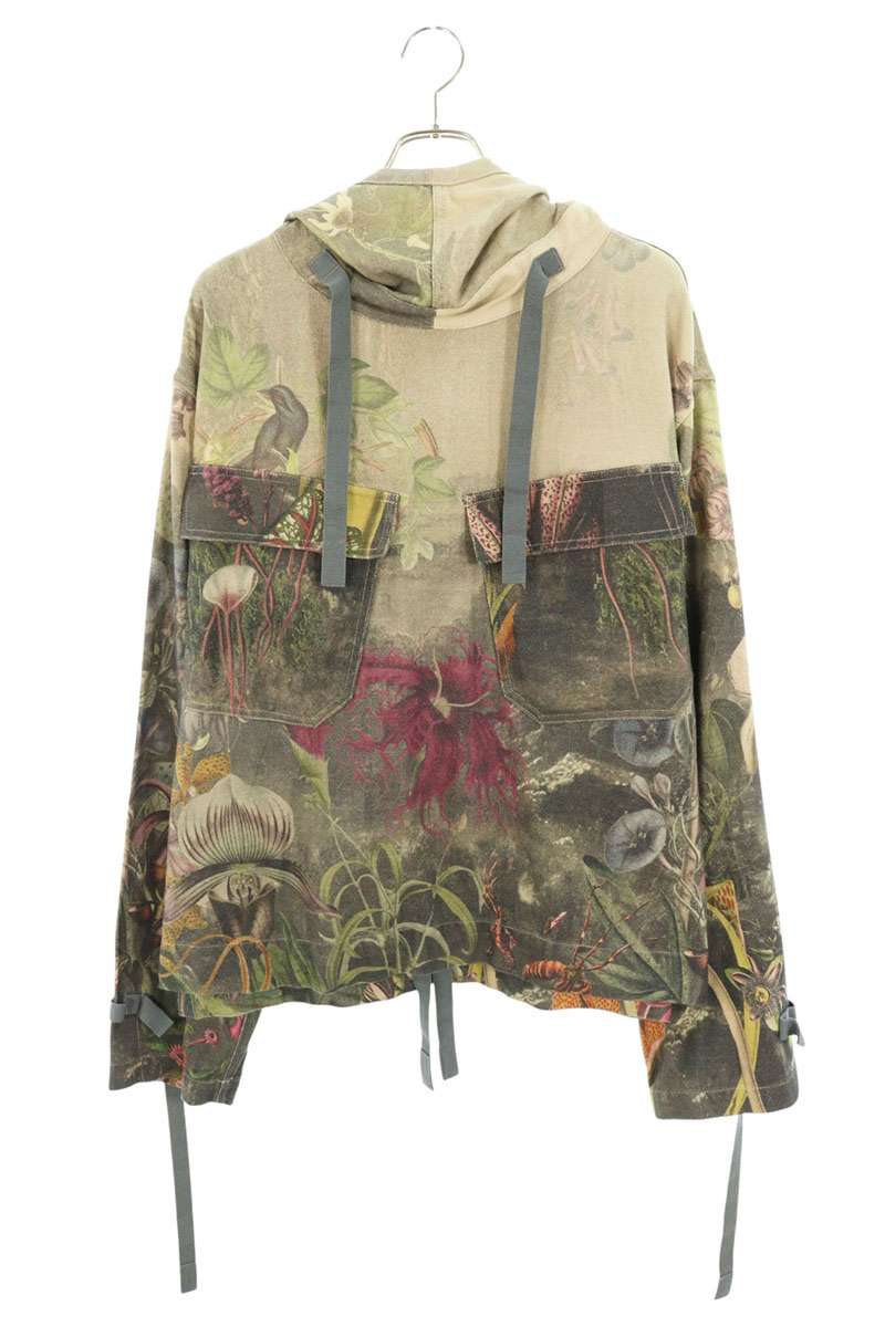 DRIES VAN NOTEN Floral Print Anorak Jacket Beige Size M