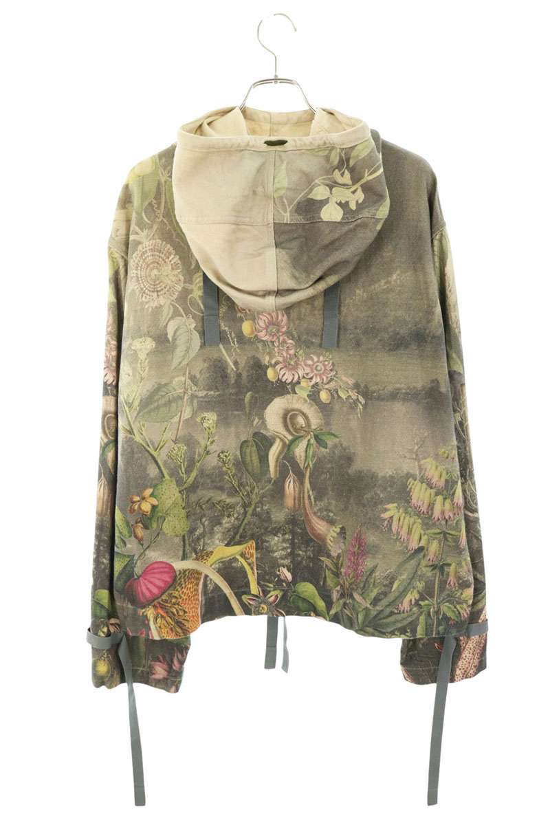 DRIES VAN NOTEN Floral Print Anorak Jacket Beige Size M