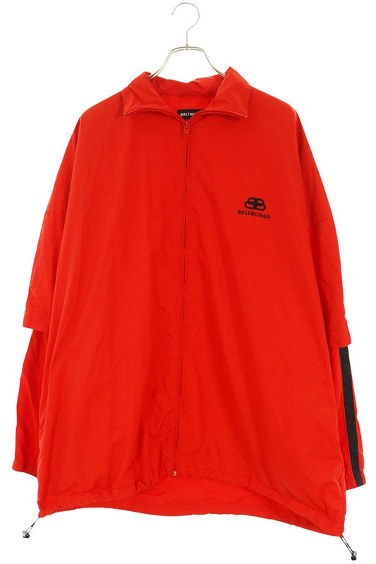 BALENCIAGA BB Logo Double Sleeve Blouson Red Size 46