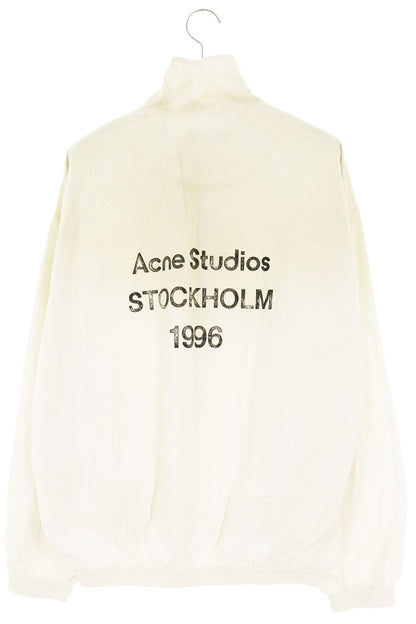 ACNE STUDIOS Distressed Back Logo Zip Blouson White Size 42