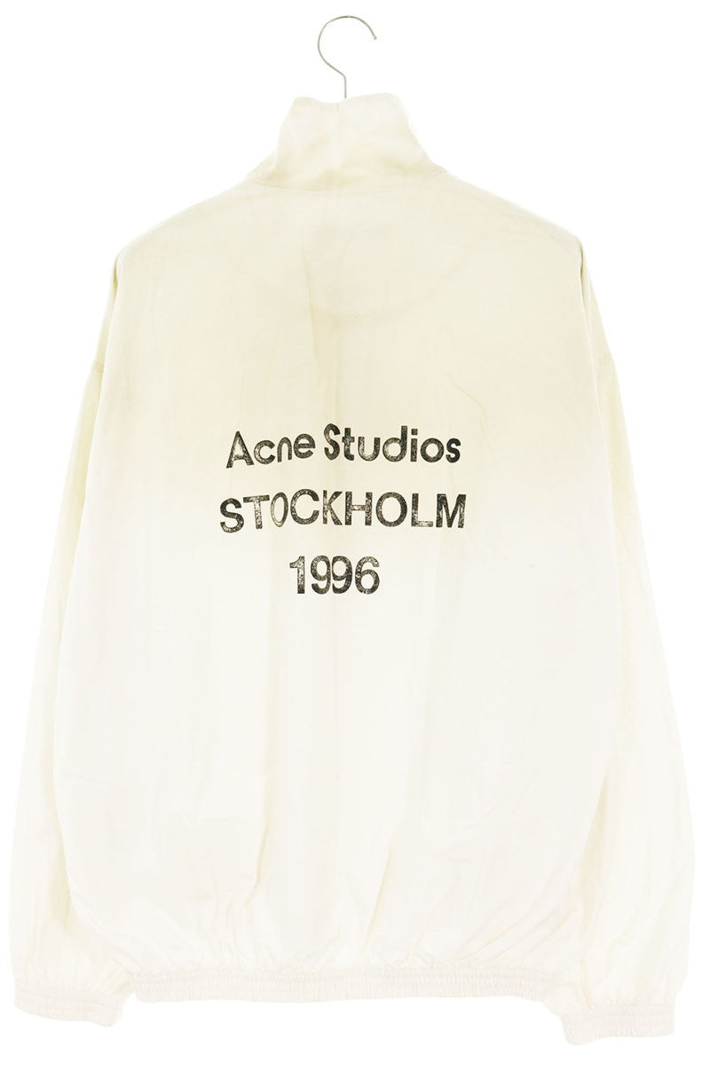 ACNE STUDIOS Distressed Back Logo Zip Blouson White Size 42