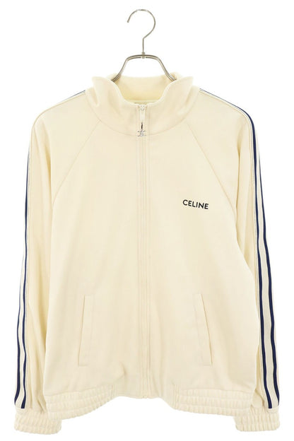 CELINE Double Face Jersey Blouson White Size L