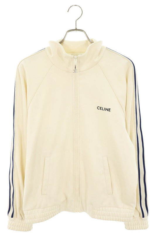 CELINE Double Face Jersey Blouson White Size L