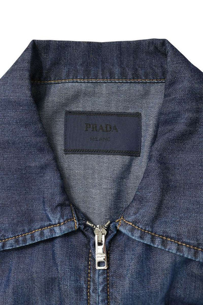 PRADA Triangle Logo Denim Jacket Indigo Size L