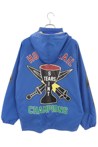 SAINT MICHAEL 22AW Hooded Nylon Coach Jacket Blue Size L