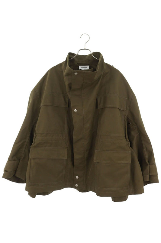 HED MAYNER Oversized Cotton Nylon Jacket Khaki Size XS
