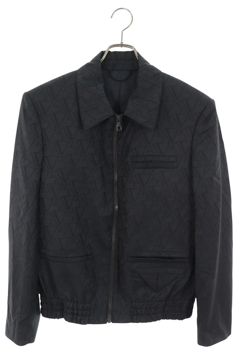 LOUISVUITTON All-Over Logo Wool Zip Blouson Black Size 48