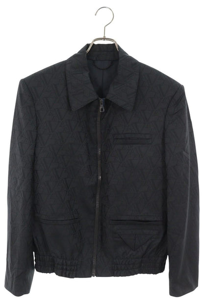 LOUISVUITTON All-Over Logo Wool Zip Blouson Black Size 48