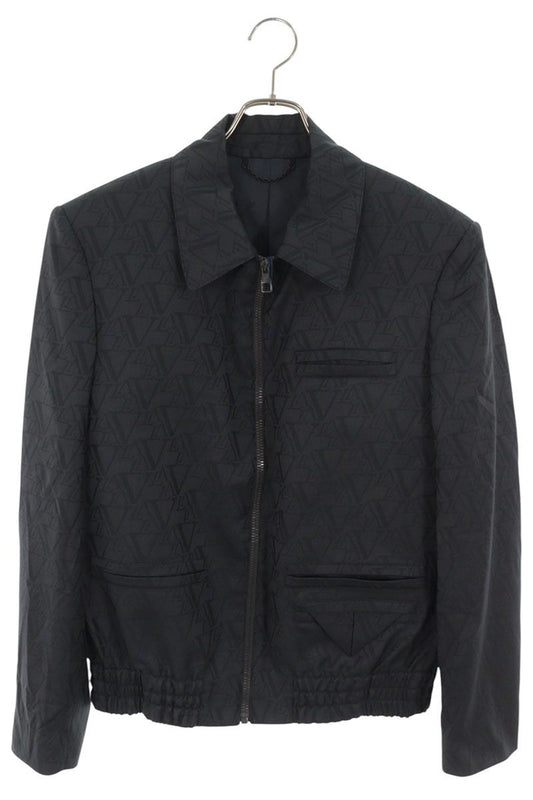 LOUISVUITTON All-Over Logo Wool Zip Blouson Black Size 48