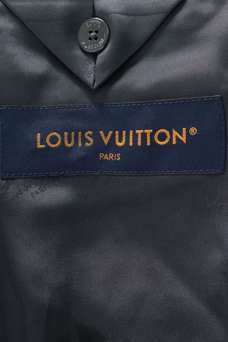 LOUISVUITTON All-Over Logo Wool Zip Blouson Black Size 48