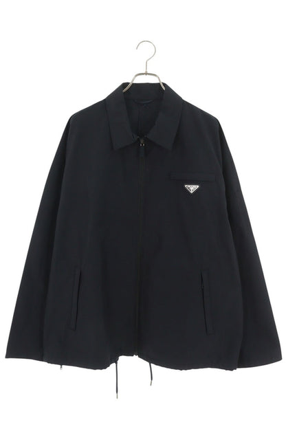 PRADA Re-Nylon Triangle Logo Plate Zip Blouson Navy Size XXL