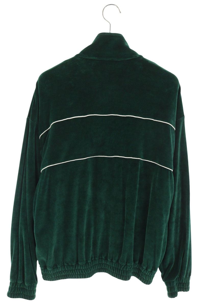 CELINE Logo Embroidered Velvet Track Jacket Green Size S