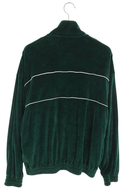 CELINE Logo Embroidered Velvet Track Jacket Green Size S