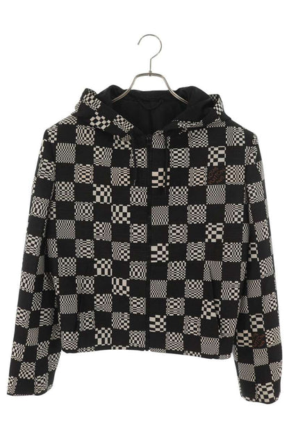 LOUISVUITTON 21SS Distorted Damier Zip Hoodie Jacket Size 44