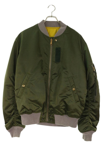 DIESEL Reversible Nylon Bomber Jacket Olive Size XL