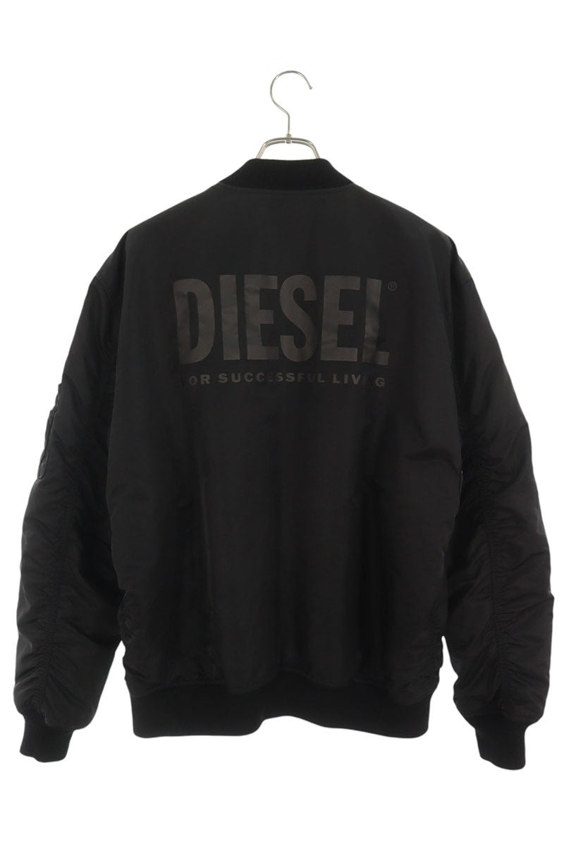 DIESEL Reversible Logo Print Bomber Jacket Black Size XL