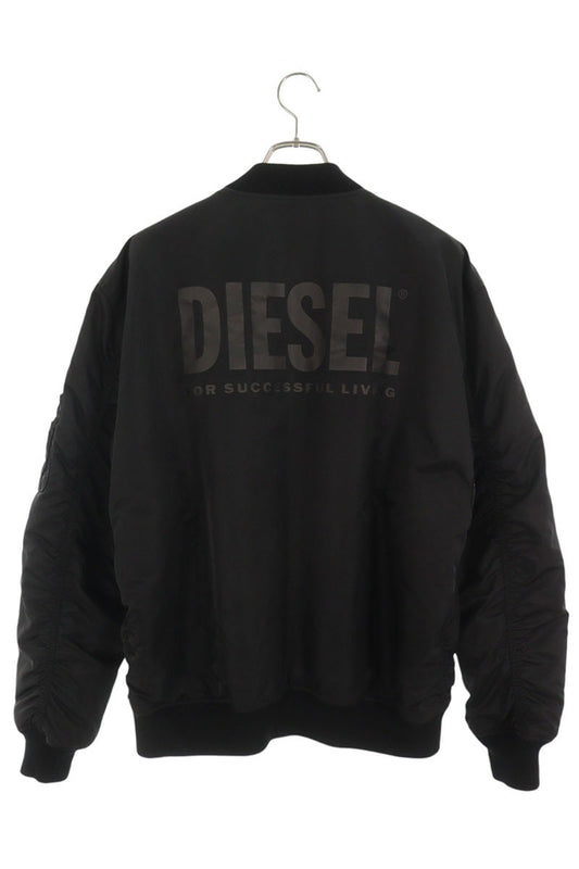 DIESEL Reversible Logo Print Bomber Jacket Black Size XL