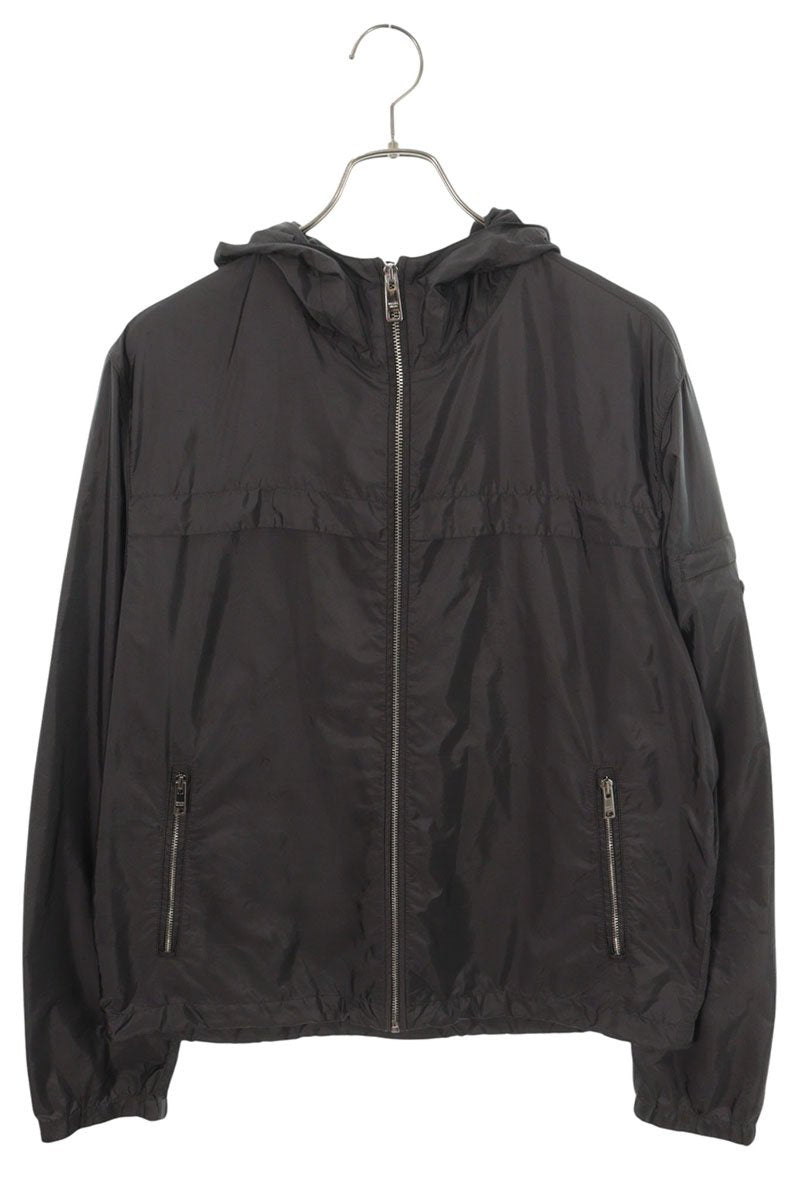 PRADA Triangle Logo Hooded Zip Jacket Gray Size 52