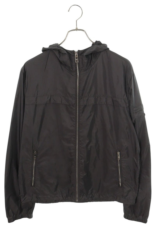 PRADA Triangle Logo Hooded Zip Jacket Gray Size 52