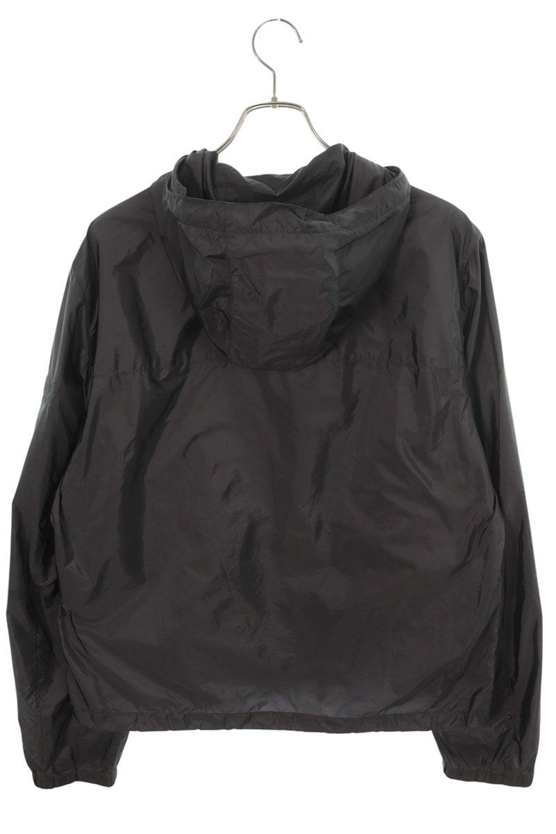 PRADA Triangle Logo Hooded Zip Jacket Gray Size 52