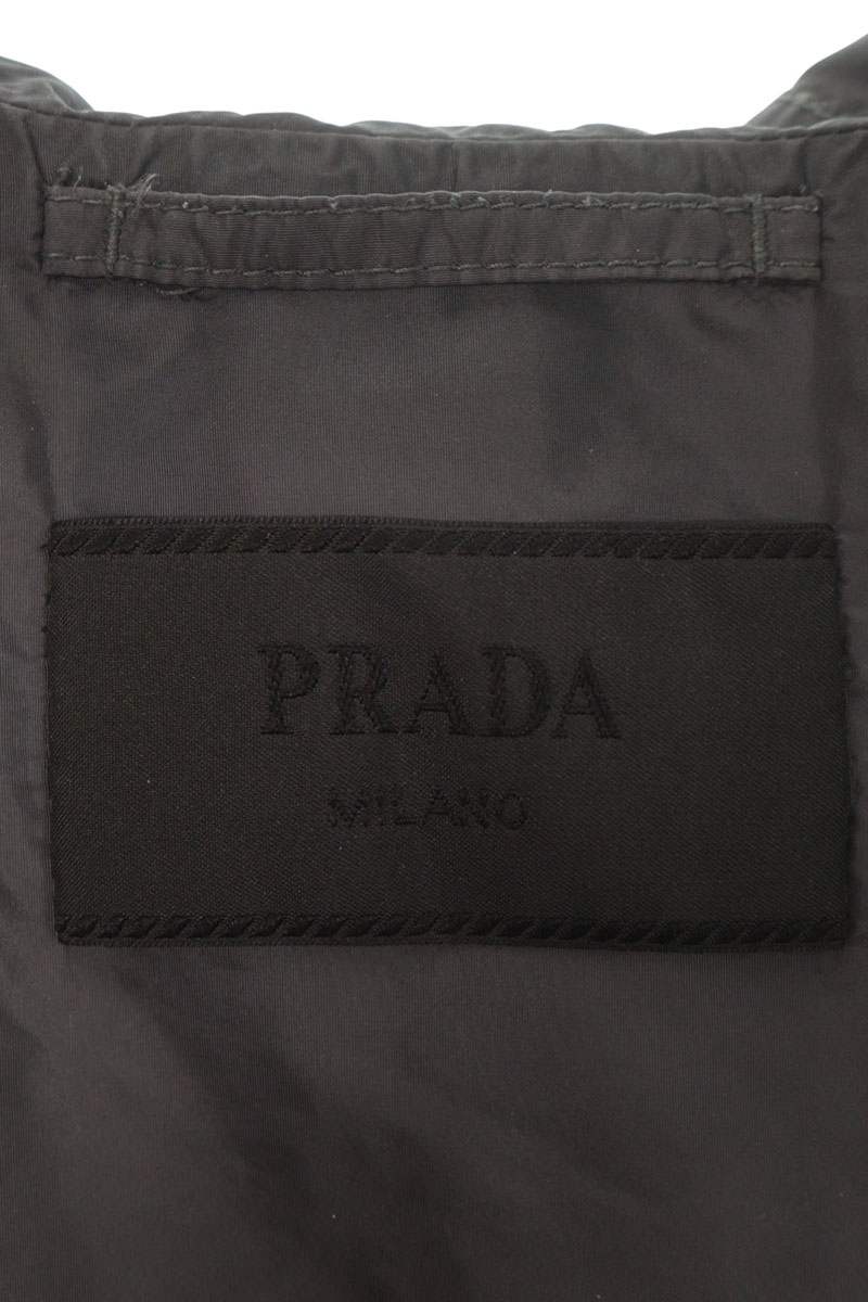 PRADA Triangle Logo Hooded Zip Jacket Gray Size 52