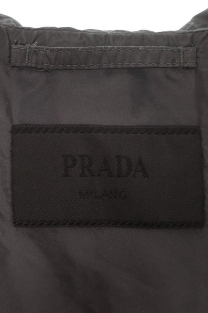 PRADA Triangle Logo Hooded Zip Jacket Gray Size 52