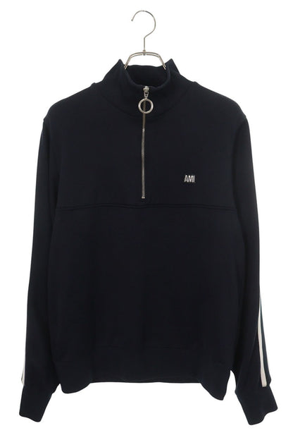 AMI Half Zip Side Stripe Jacket Navy Size XL